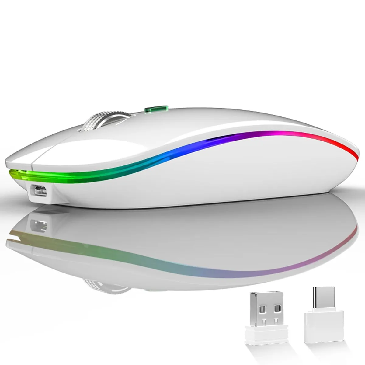 Uiosmuph G12 White Silent Wireless Gaming Mouse 1600 DPI — product photo