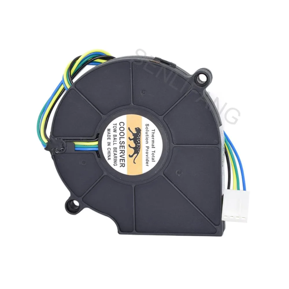 Square black plastic 70mm cooling fan with four wires