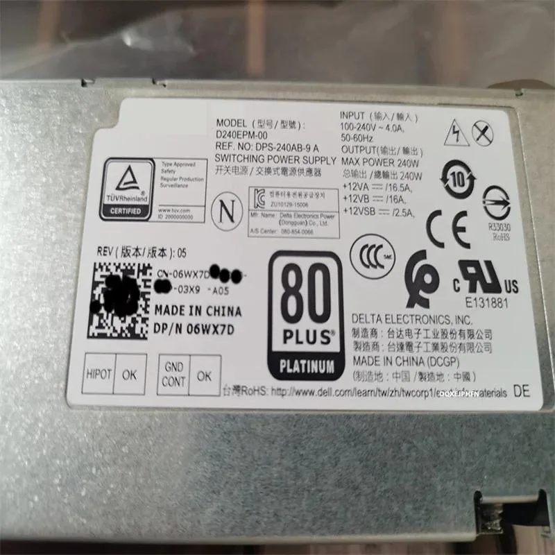 KHACHIMO KHACHIMO 5040 7040 3650 3040 3046 8Pin 240W D240EPM-00 06WX7D 0CV7D3 0D7GX8 H62JR ATX power supply — product photo