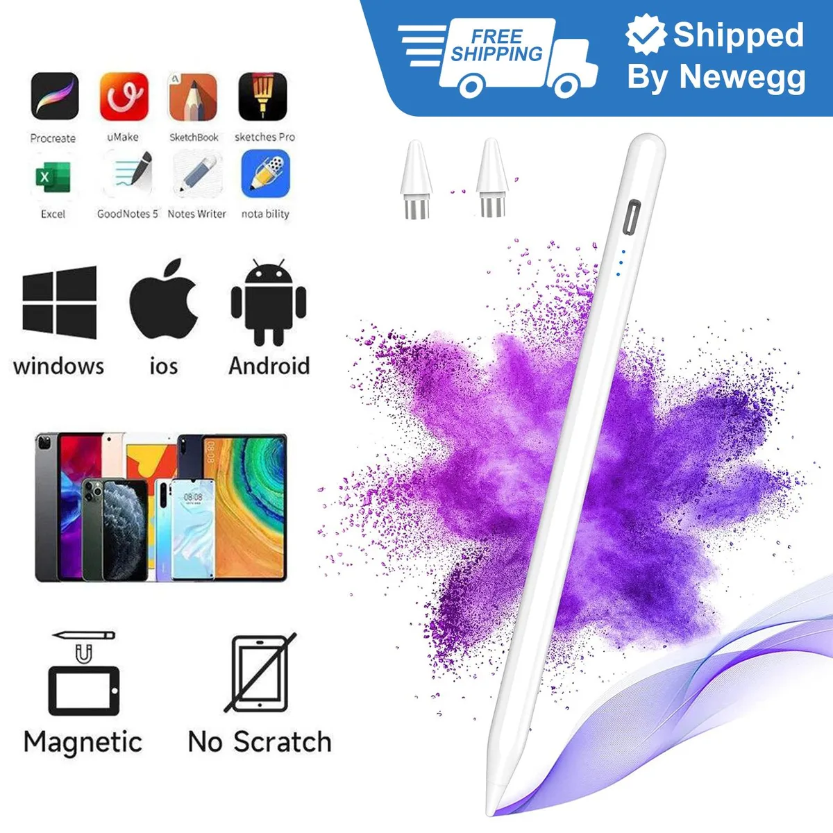 JIMTAB JIMTAB Stylus 13 min charge Palm Rejection Power Display White — product photo