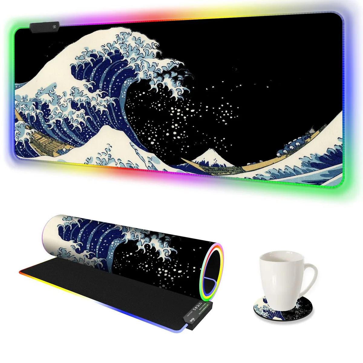 KEHIPI KEHIPI RGB Gaming Mouse Pad Large 900x400mm Big Waves — product photo
