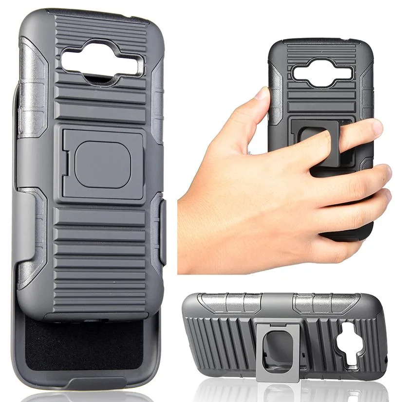 Nakedcellphone Nakedcellphone Grip Ring Stand Case + Belt Clip Holster Combo for Samsung Galaxy J2 210 2016 — product photo