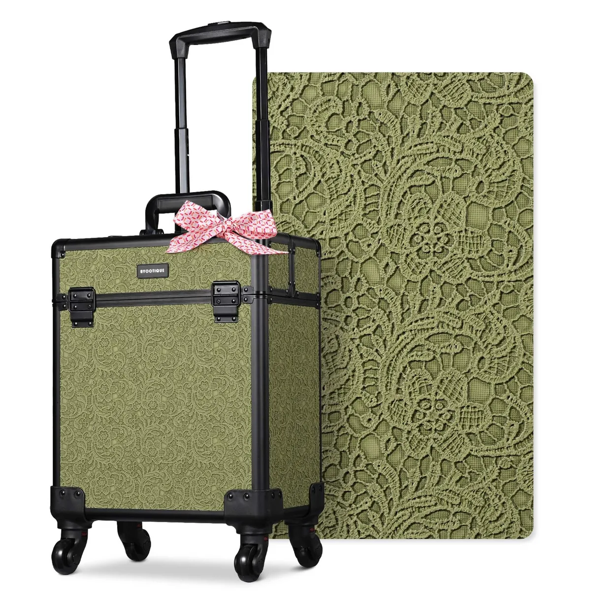 Byootique Byootique 12MKC028-SIMPLEM-RCC04-1 Medium Cosmetic Luggage Rococo Green 4 Trays — product photo