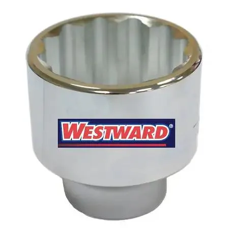 Westward 35mm 12-point metric socket, 1-inch drive, chrome alloy steel