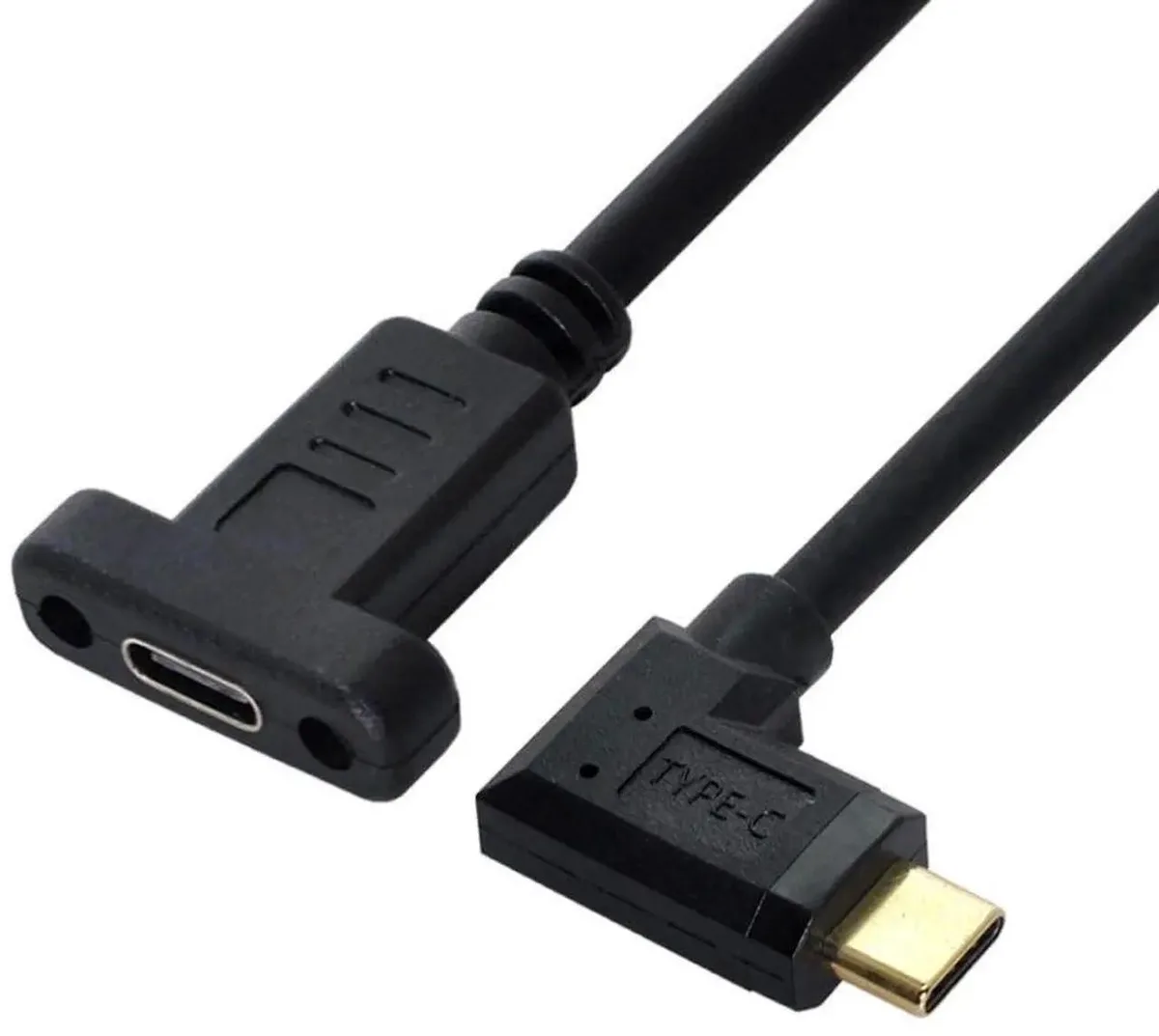 SMUGDESK SMUGDESK 0.3 m 90° USB-C Male to Female Extension Cable USB 3.1 Gen 2 10 Gbps Panel Mount — product photo