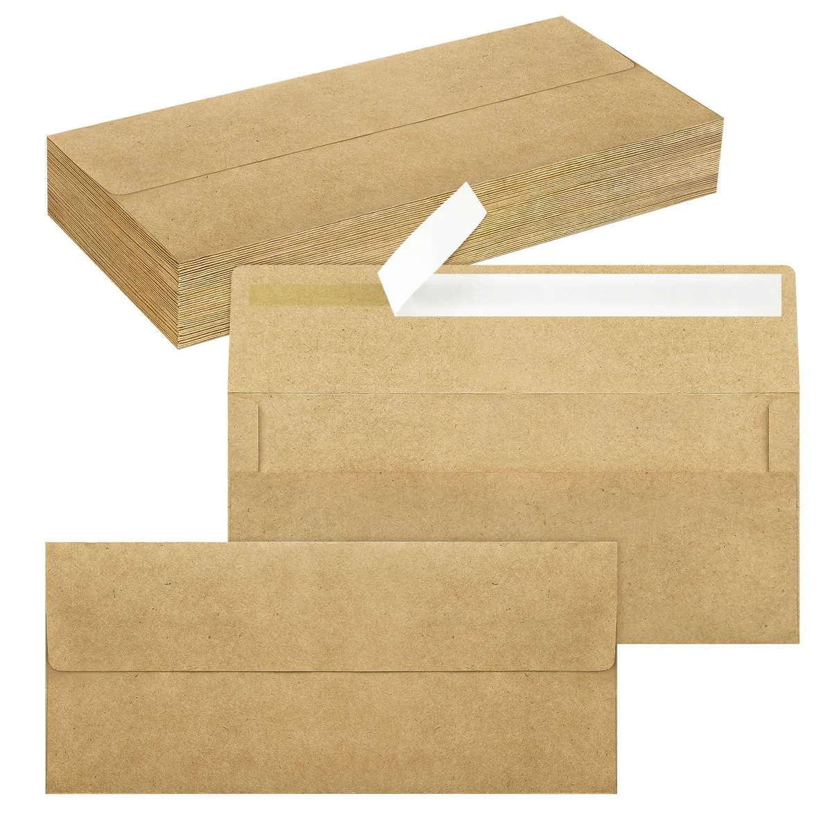  QIKSION D73 #10 Kraft Self-Seal Envelopes 50 Pack 9.5 x 4.1 in — product photo