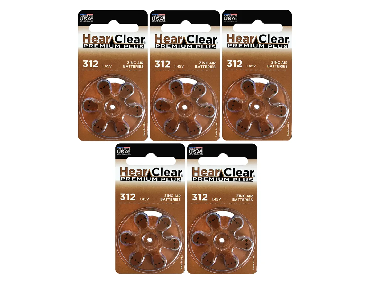 HearClear Battery HearClear Battery Size 312 Zinc Air 1.45V Brown Tab (30 Batteries) — product photo