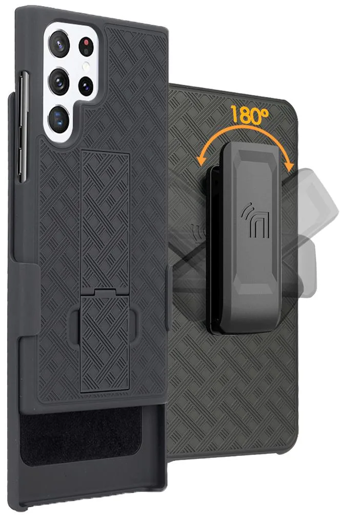 Nakedcellphone Nakedcellphone Kickstand Case + Belt Clip Holster Combo for Galaxy S22 Ultra — product photo