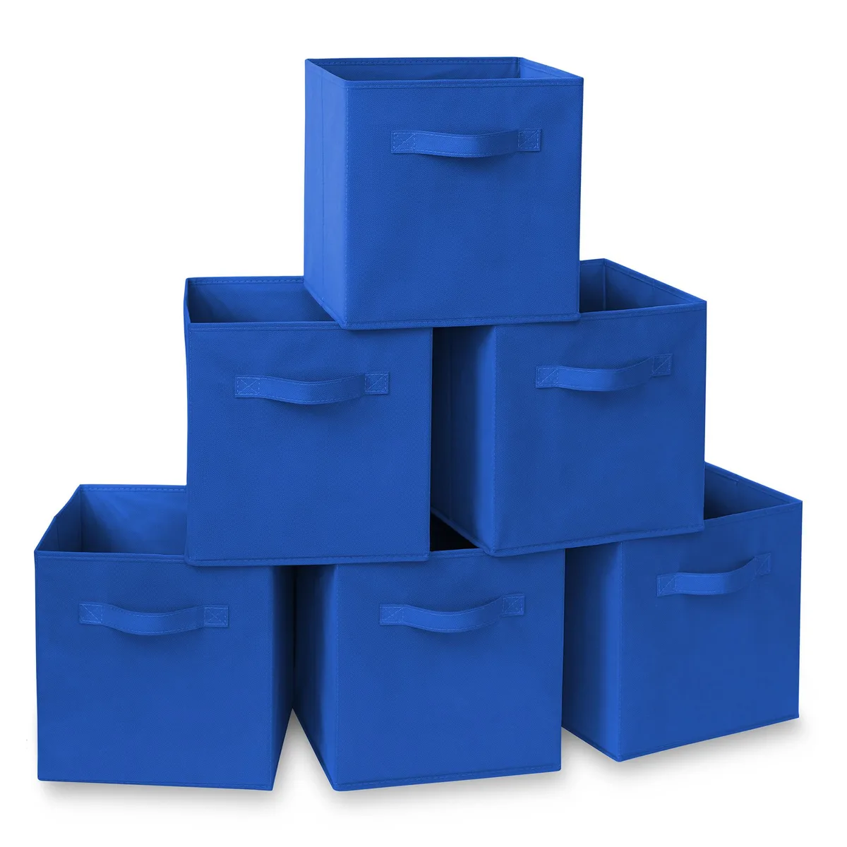 Casafield Casafield Set of 6 Collapsible Fabric Storage Bins, Royal Blue, 10.5 x 10.5 x 11 in — product photo