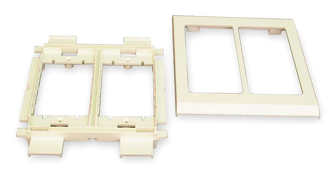 Ivory steel device bracket, rectangular, low-profile mounting plate