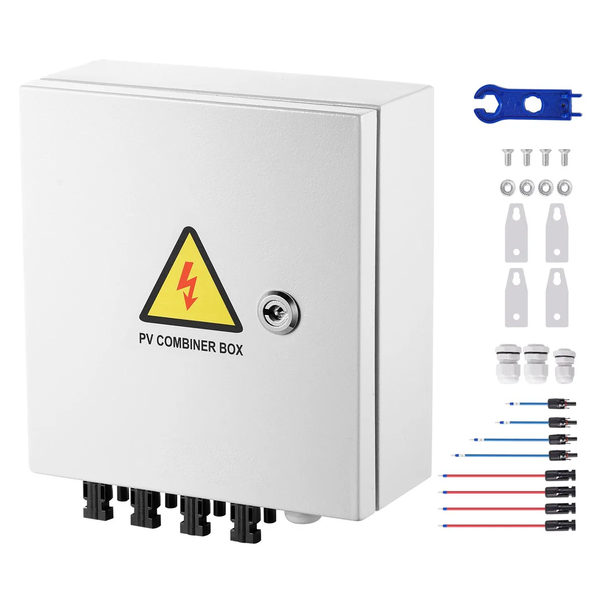 VEVOR VEVOR PV Combiner Box 4 String 15A Fuse 63A Breaker IP65 Steel Case — product photo