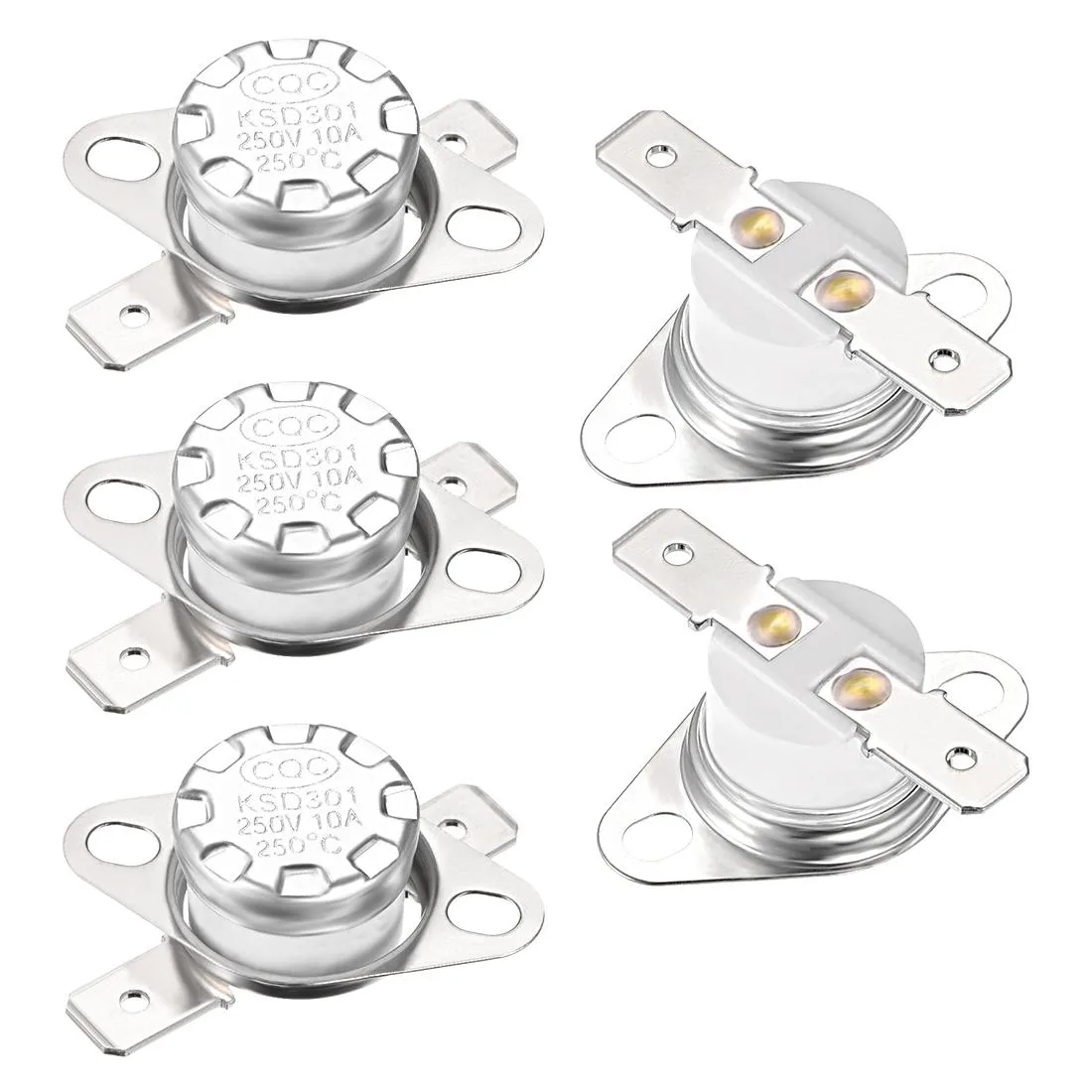 Unique-Bargains Unique-Bargains KSD301 Electrical Timer Switch 250°C 10A NC 6.3mm Pin 5pcs — product photo