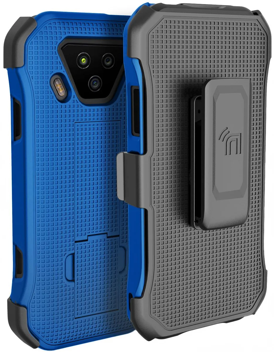 Nakedcellphone Nakedcellphone Kickstand Case + Belt Clip Holster Combo Blue for Verizon Kyocera DuraForce Ultra 5G UW E7110 — product photo