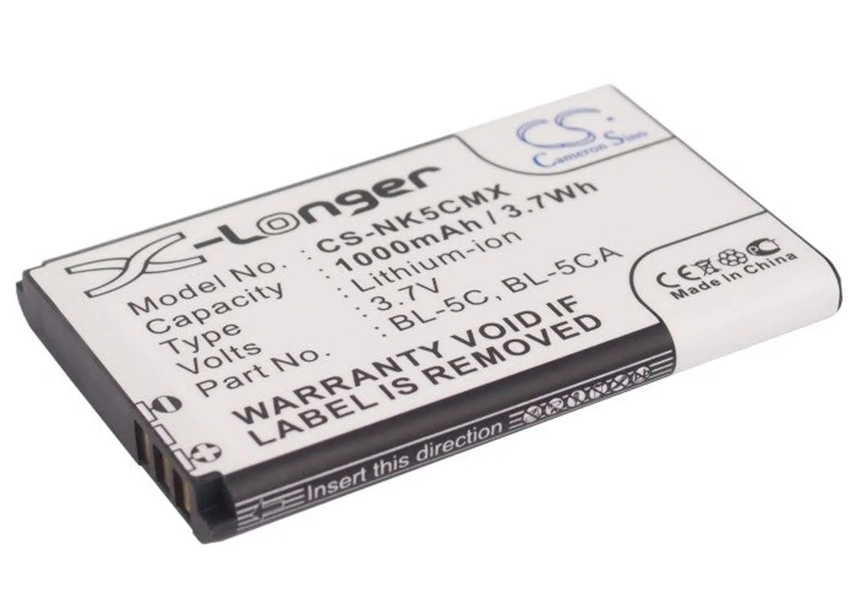 Rectangular grey mobile phone battery with gold contacts