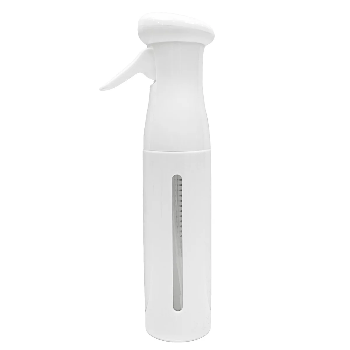 White 10oz spray bottle with black trigger and clear base