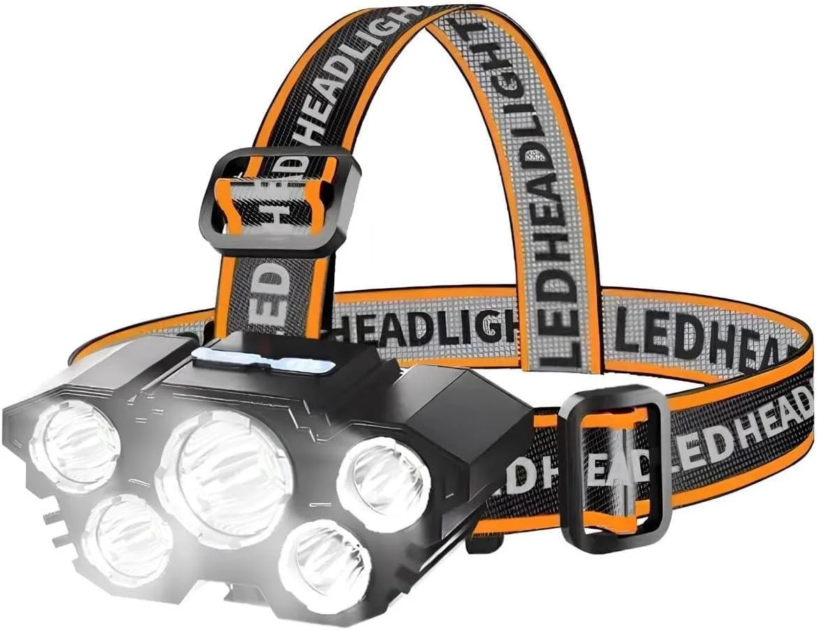 Granvela rechargeable LED headlamp with adjustable strap and 90° tilt