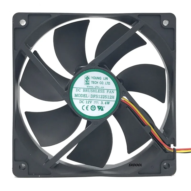 SXDOOL SXDOOL DFS122512H 120mm 25mm 12V 3.4W 3-pin case fan — product photo