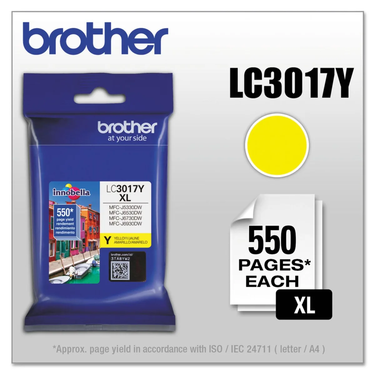 Brother Brother LC3017Y High Yield Ink Cartridge Yellow 550 Pages — product photo