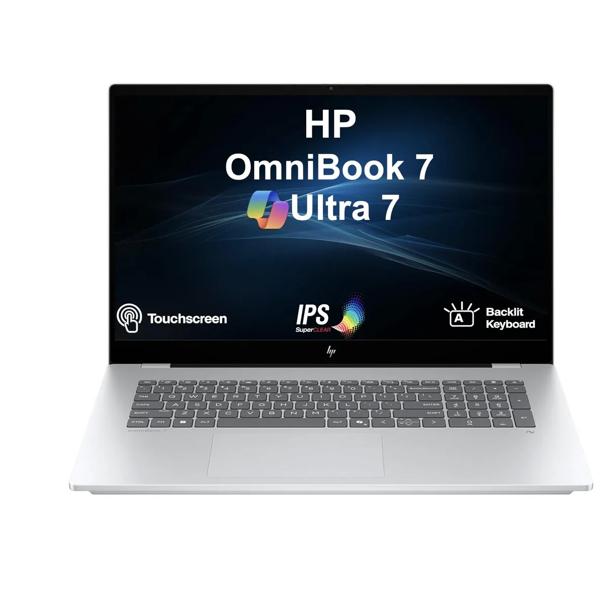 HP HP OmniBook 7 17.3" Touchscreen Intel Ultra 7-258V 32GB LPDDR5X 1TB PCIe SSD Silver — product photo