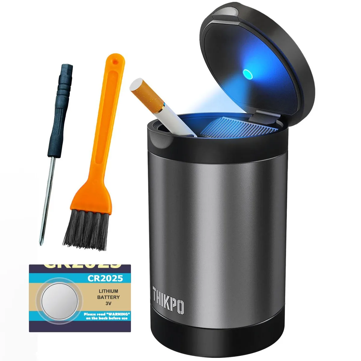  Baldwin A6 Ashtray with LED Light 2.5 x 4.5 in 2025 Upgraded Black — product photo