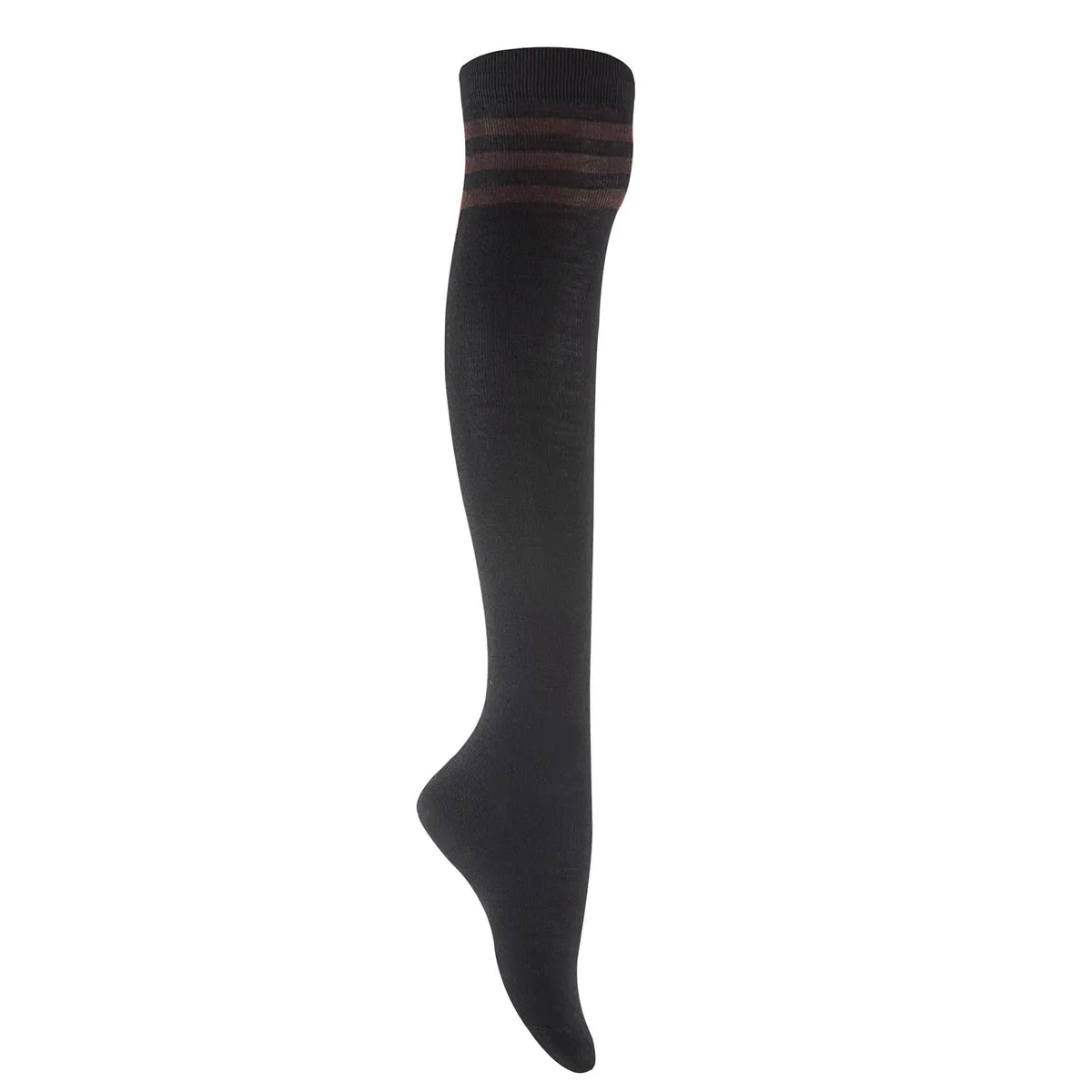 Lian LifeStyle Lian LifeStyle thigh-high socks Coffee Strip EU 35-39 — product photo