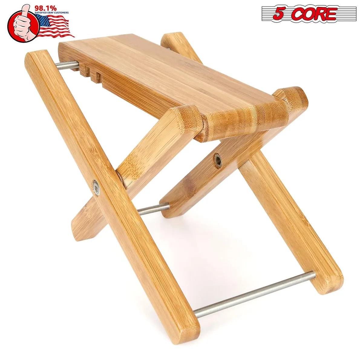5 Core 5 Core GFS WD Wooden Guitar Foot Stool 3 Height 155 lb — product photo