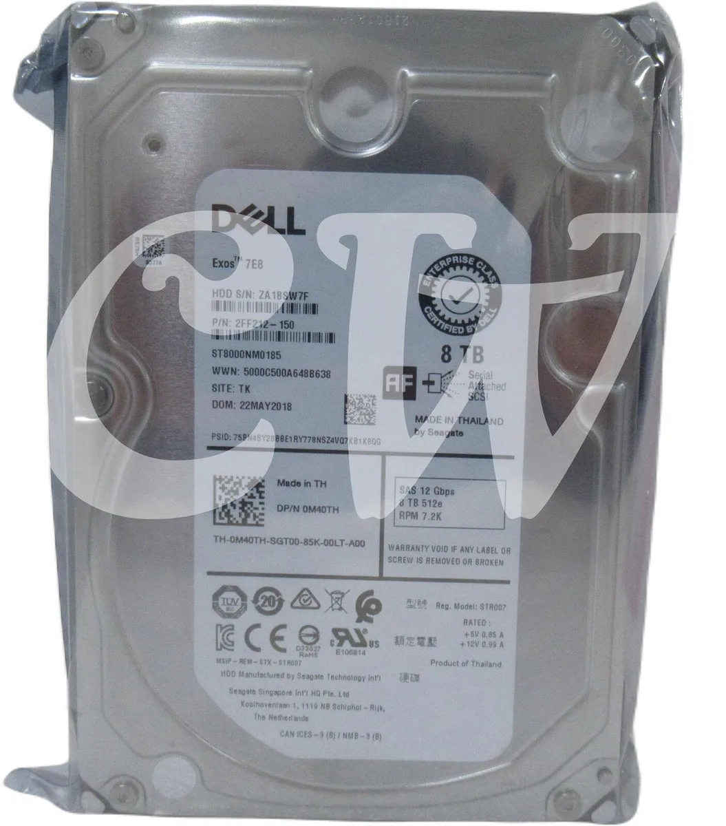 DELL DELL ST8000NM0185 8TB 7200RPM SAS 12Gb/s 512MB 3.5" internal hard drive — product photo