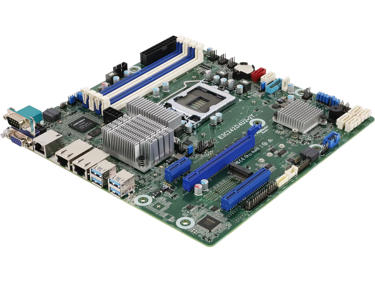 ASRock Rack ASRock Rack E3C242D4U2-2T server motherboard LGA 1151 C242 dual 10G LAN — product photo