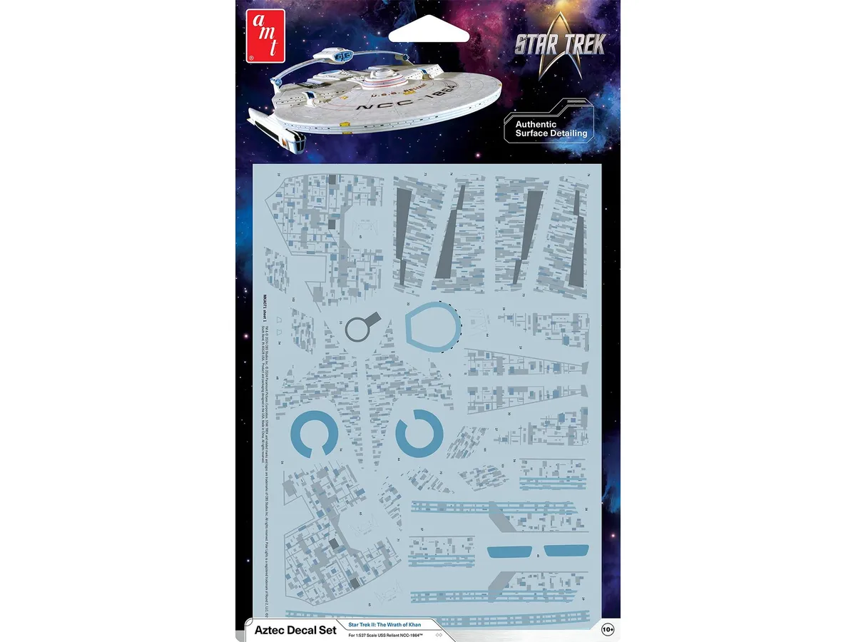 AMT AMT U.S.S. Reliant NCC-1864 Aztec Decal Set 1/537 Scale hobby collectible — product photo
