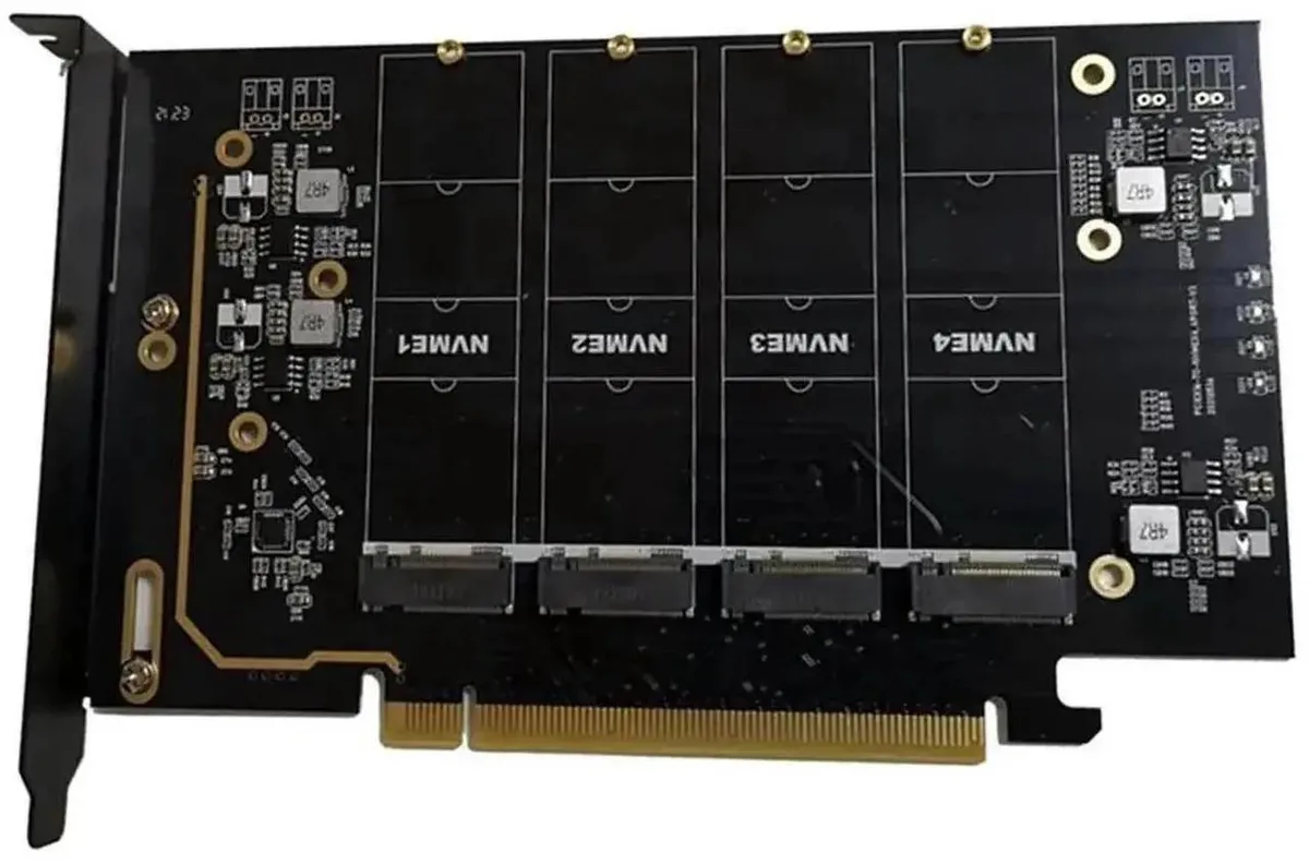 SMUGDESK SMUGDESK M.2 NVMe to PCIe 4.0 X16 4-Bay 2280 Adapter Card — product photo