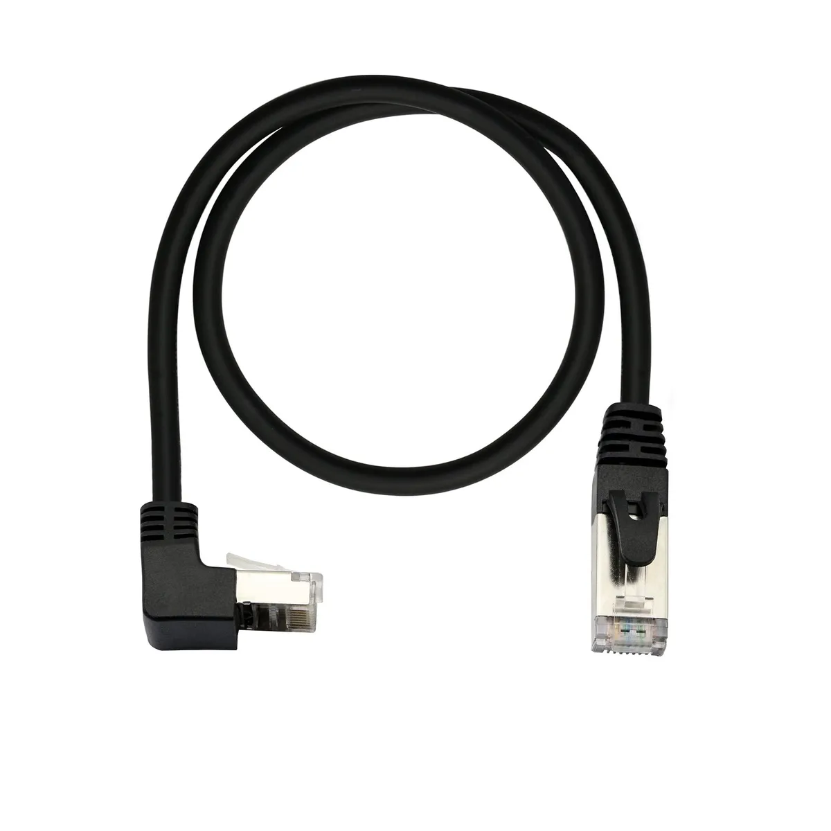 BUCIER BUCIER Cat6 90° RJ45 Male to Male Ethernet Cable 1.5 ft (50 cm) Angle Up — product photo