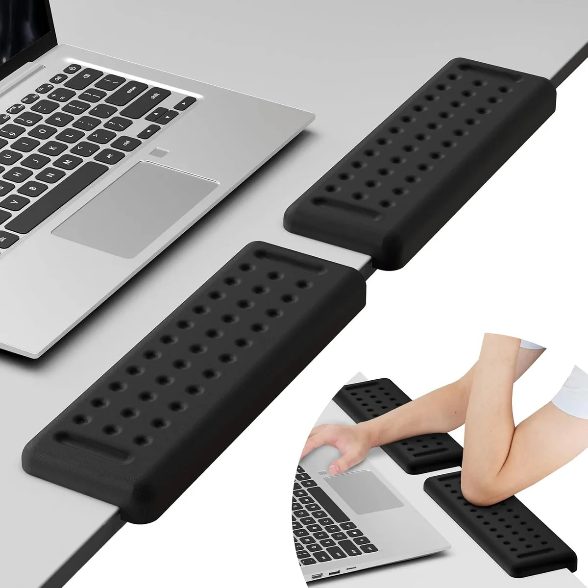 Emerson Emerson L-Shaped Desk Elbow Pads Black Memory Foam 2-Piece — product photo