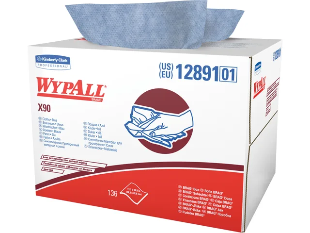 WypAll WypAll KCC 12891 X90 Cleaning Cloths Blue Denim 136 Sheets 11.1x16.8in — product photo