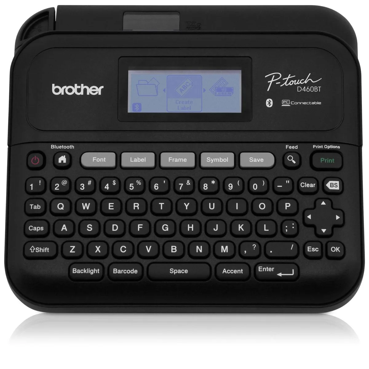 Brother PT-D460BTVP label maker in carry case with sample tape roll