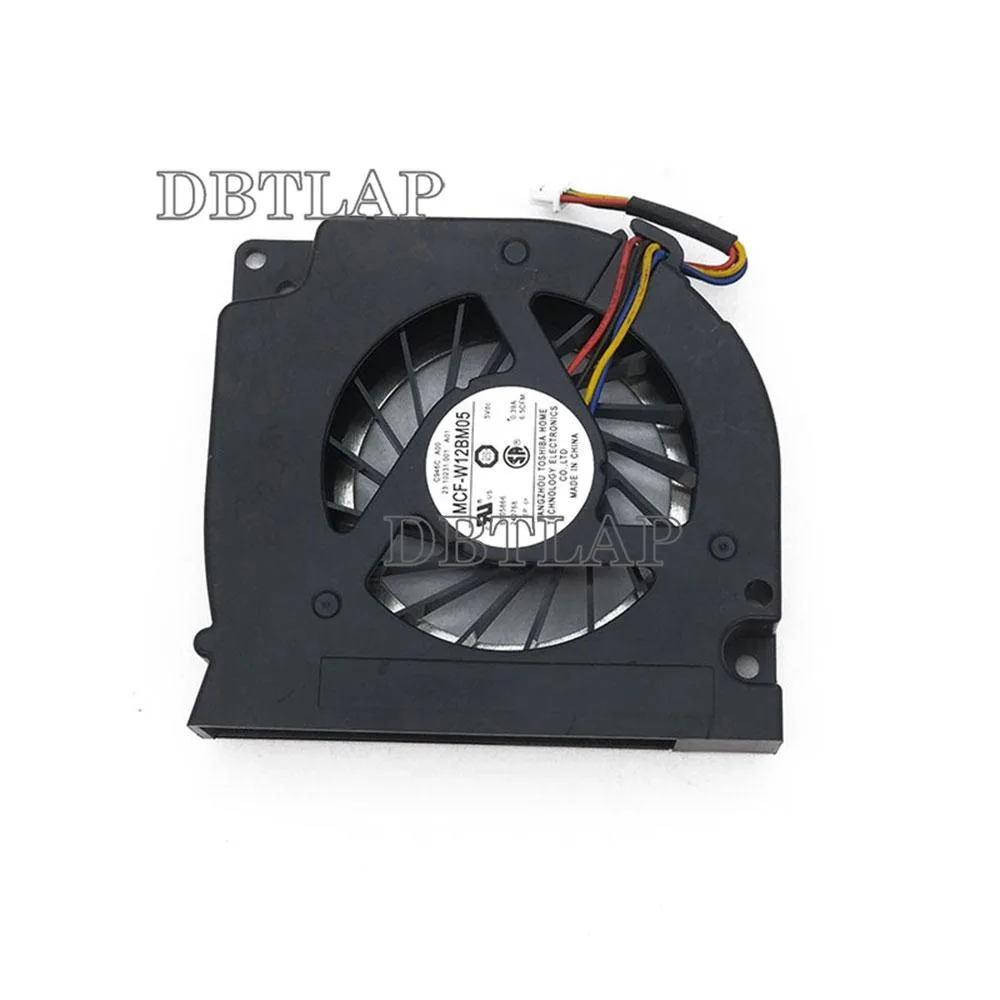 Small black laptop CPU cooling fan with plastic frame and wire connector