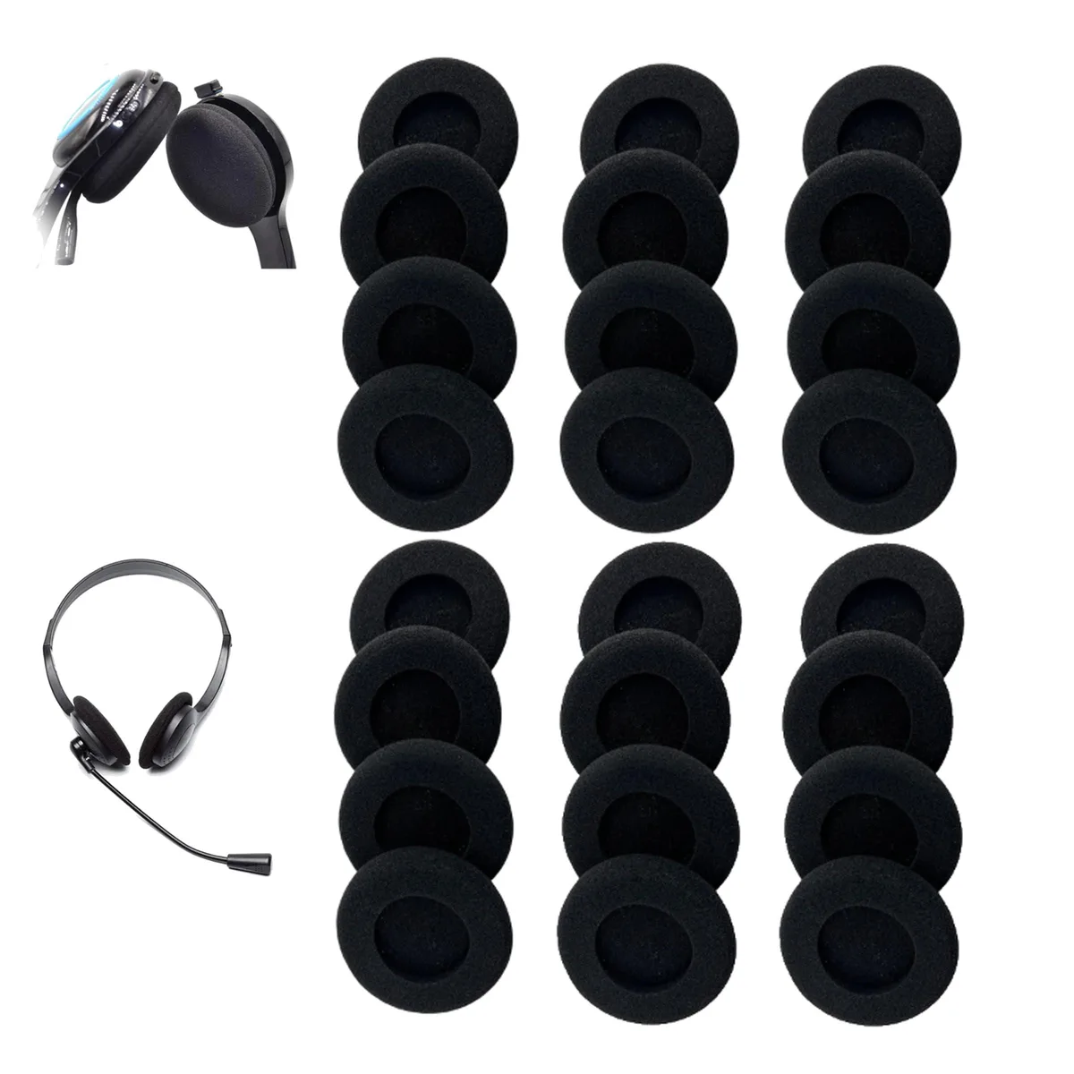 PHILIPS 24 Pack Headphone Earpads 55MM White — product photo
