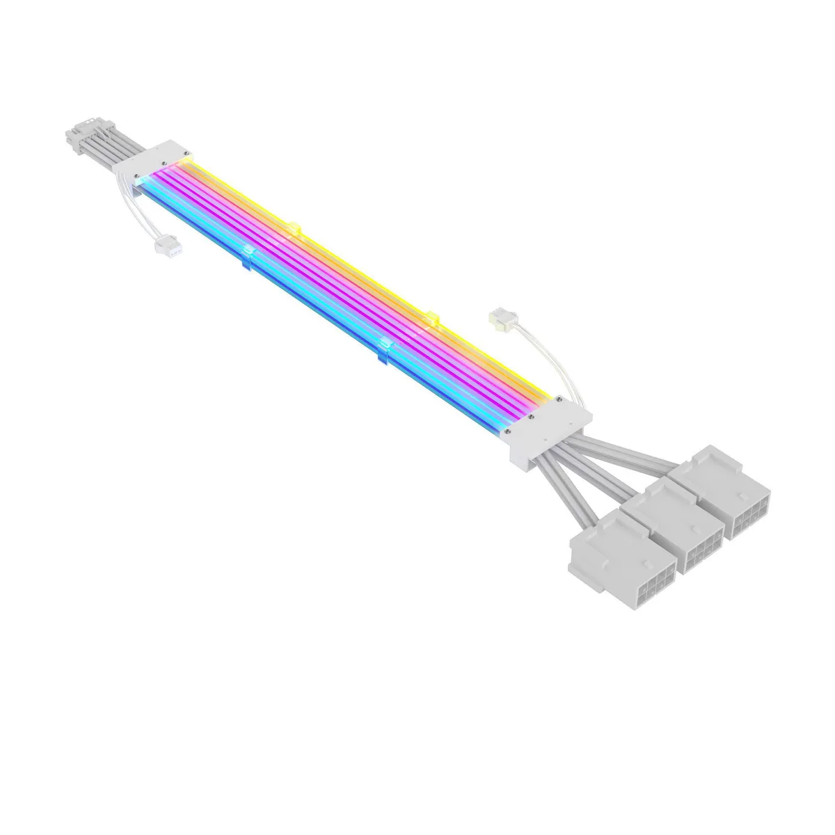 Qinghai Electronics Qinghai Electronics Addressable RGB 24-Pin ATX Extension Cable 18AWG White 345mm — product photo