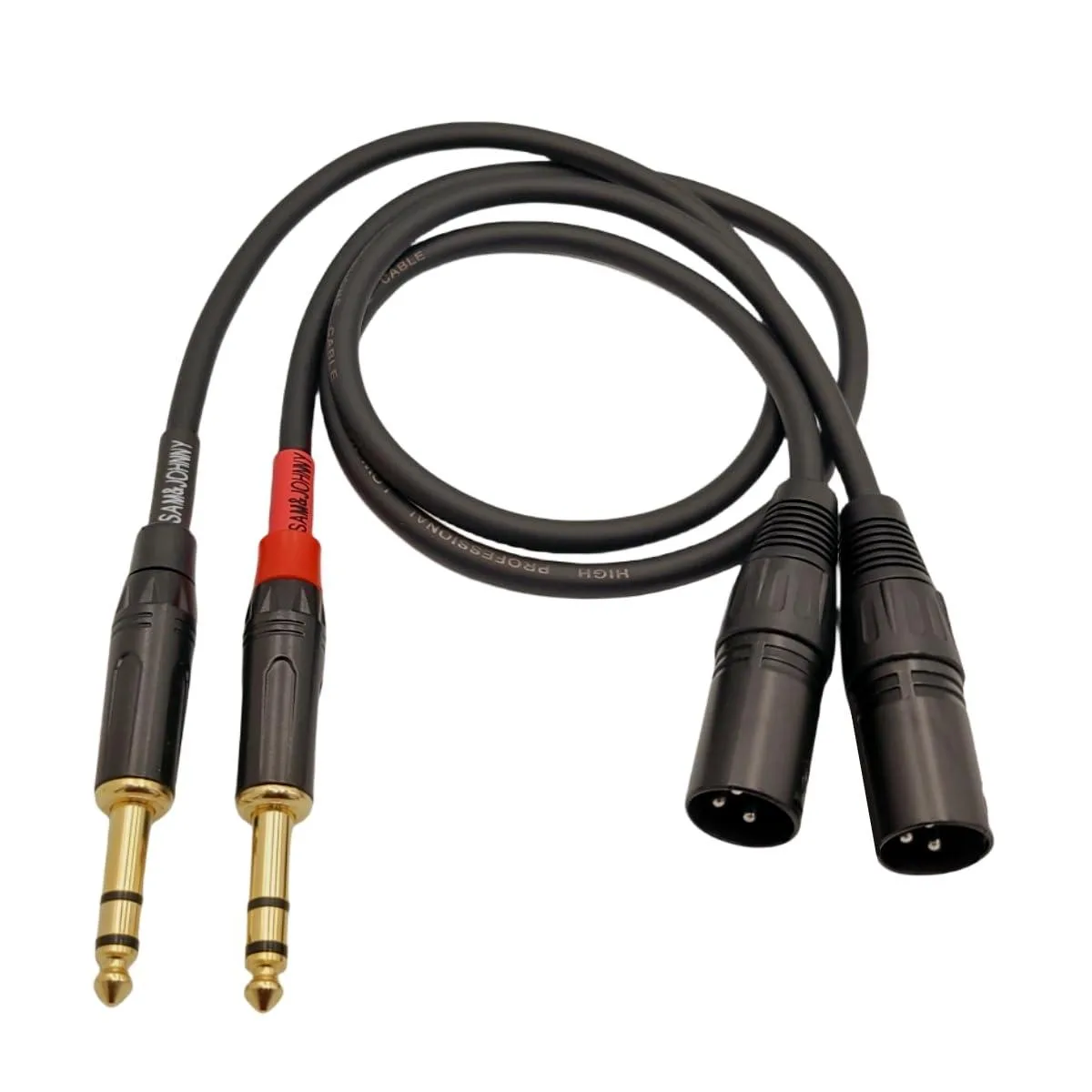  Hosa 1/4 TRS to XLR Male Cable 2-Pack 2 Feet 20AWG Gold Plated — product photo