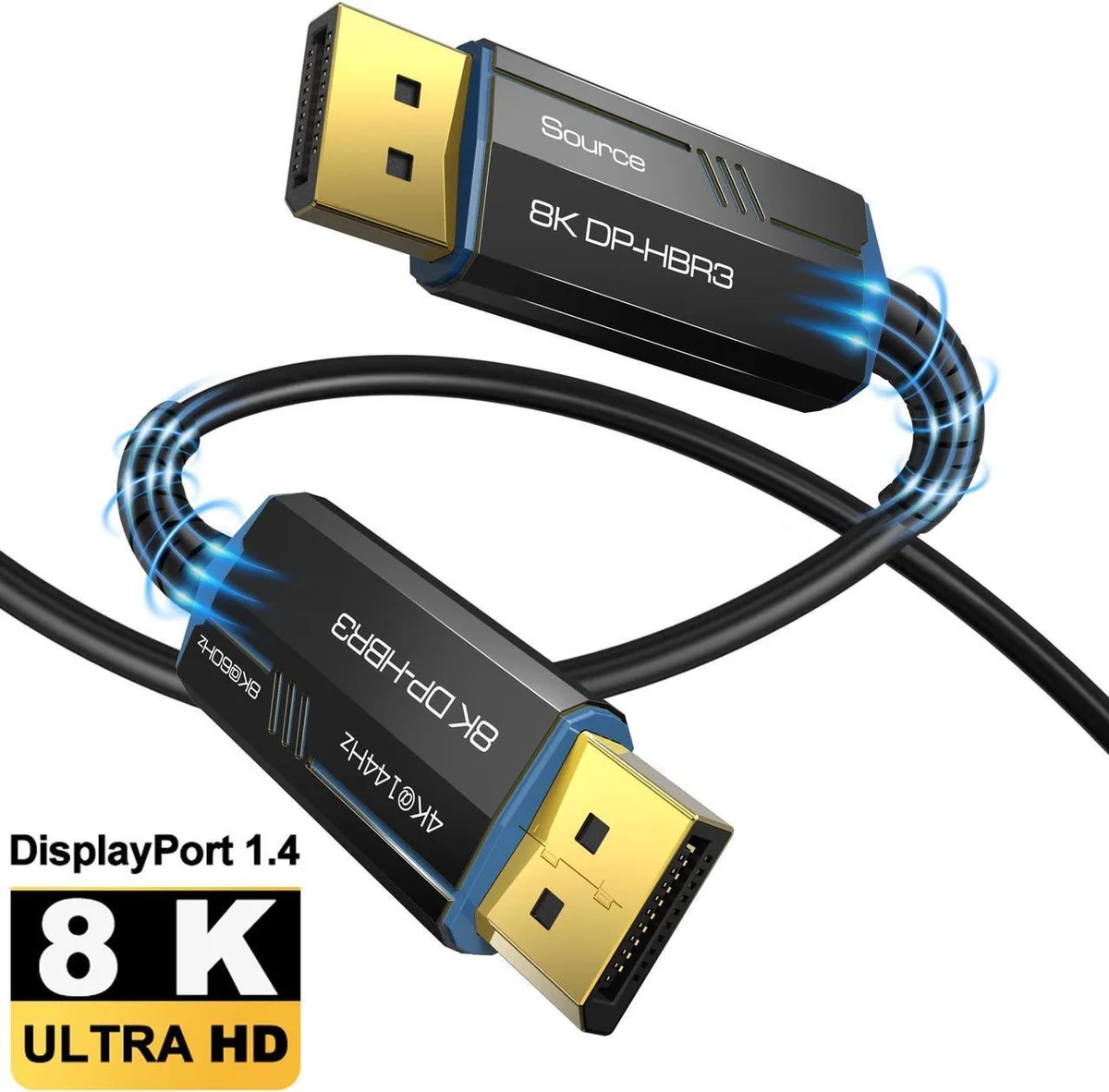 SMUGDESK SMUGDESK Fiber Optic DisplayPort Cable 50ft 8K@60Hz 4K@144Hz 32.4Gbps DP1.4 — product photo