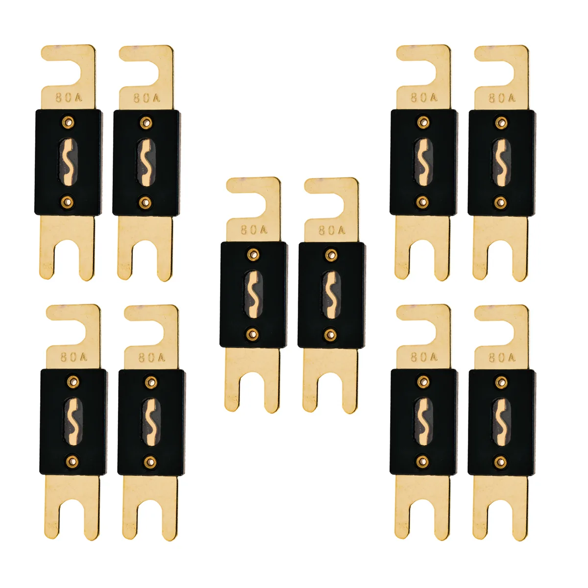 The Wires Zone The Wires Zone 5X-GANL80-2 80A ANL Fuse 10 Pack — product photo