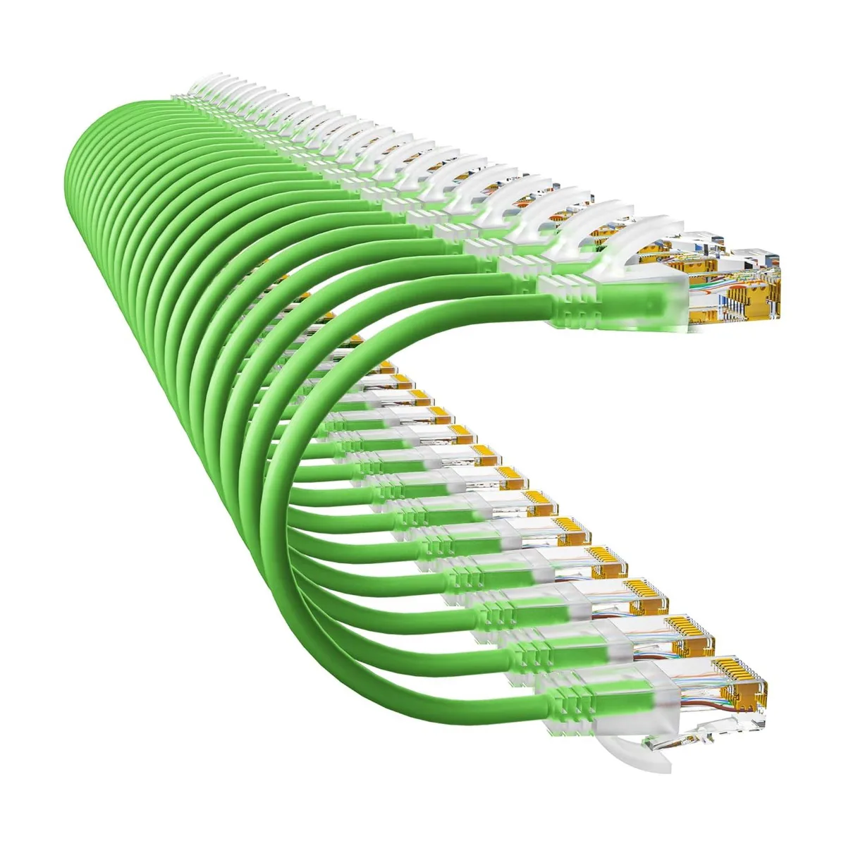 BFKK BFKK Cat6a Slim Patch Cable 3ft 24 Pack Green — product photo