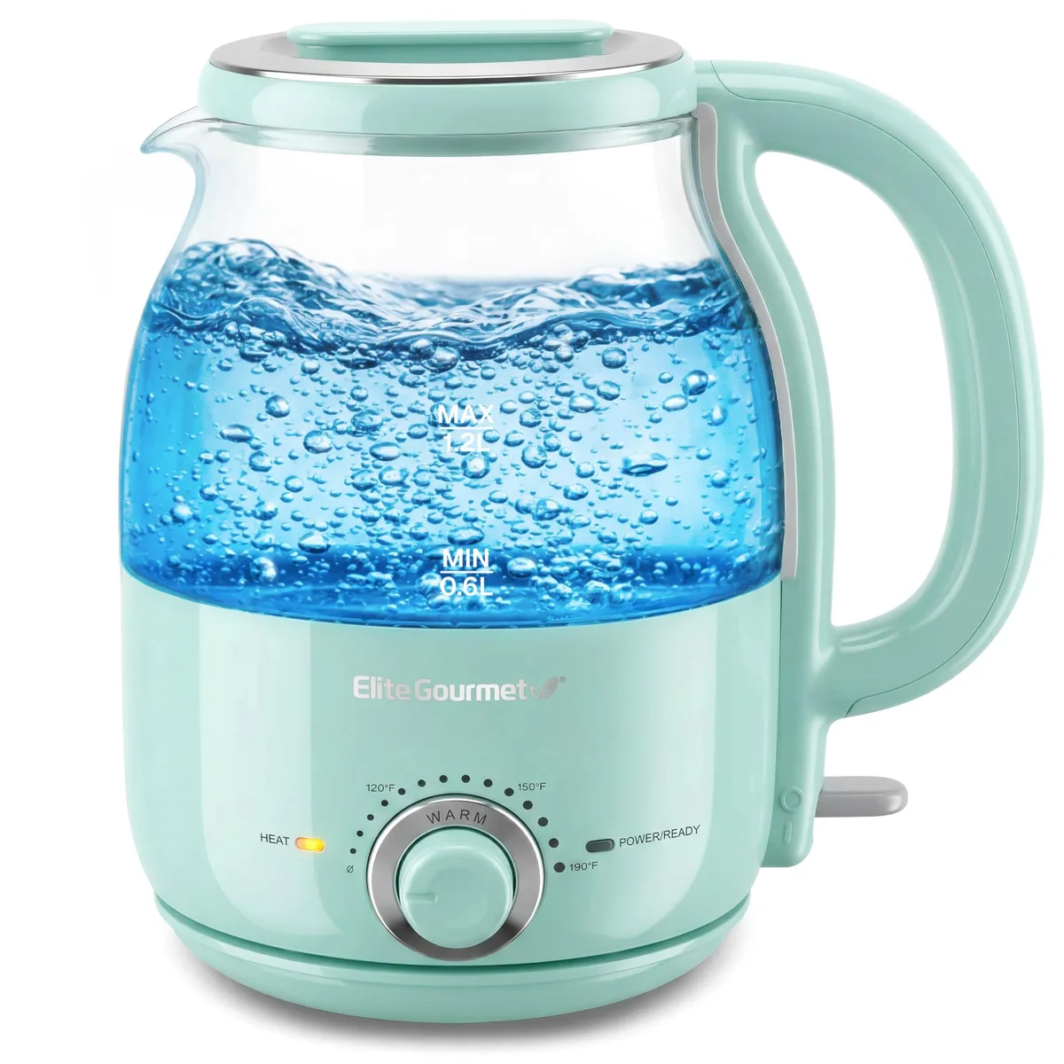 Elite Gourmet EKT1220M 1.2L Glass Kettle Mint — product photo
