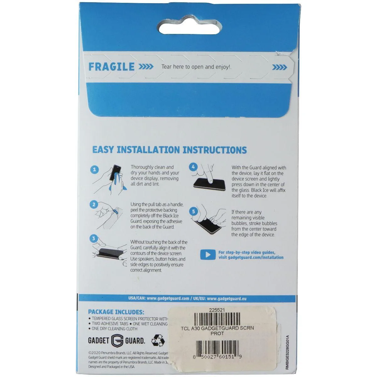 Invisible Gadget Guard Invisible Gadget Guard Black Ice Glass Screen Protector for TCL A30 — product photo