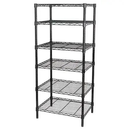 Zoro Select Zoro Select 32V408 Wire Shelving Unit 18D x 60W x 63H 6 Shelves Black — product photo