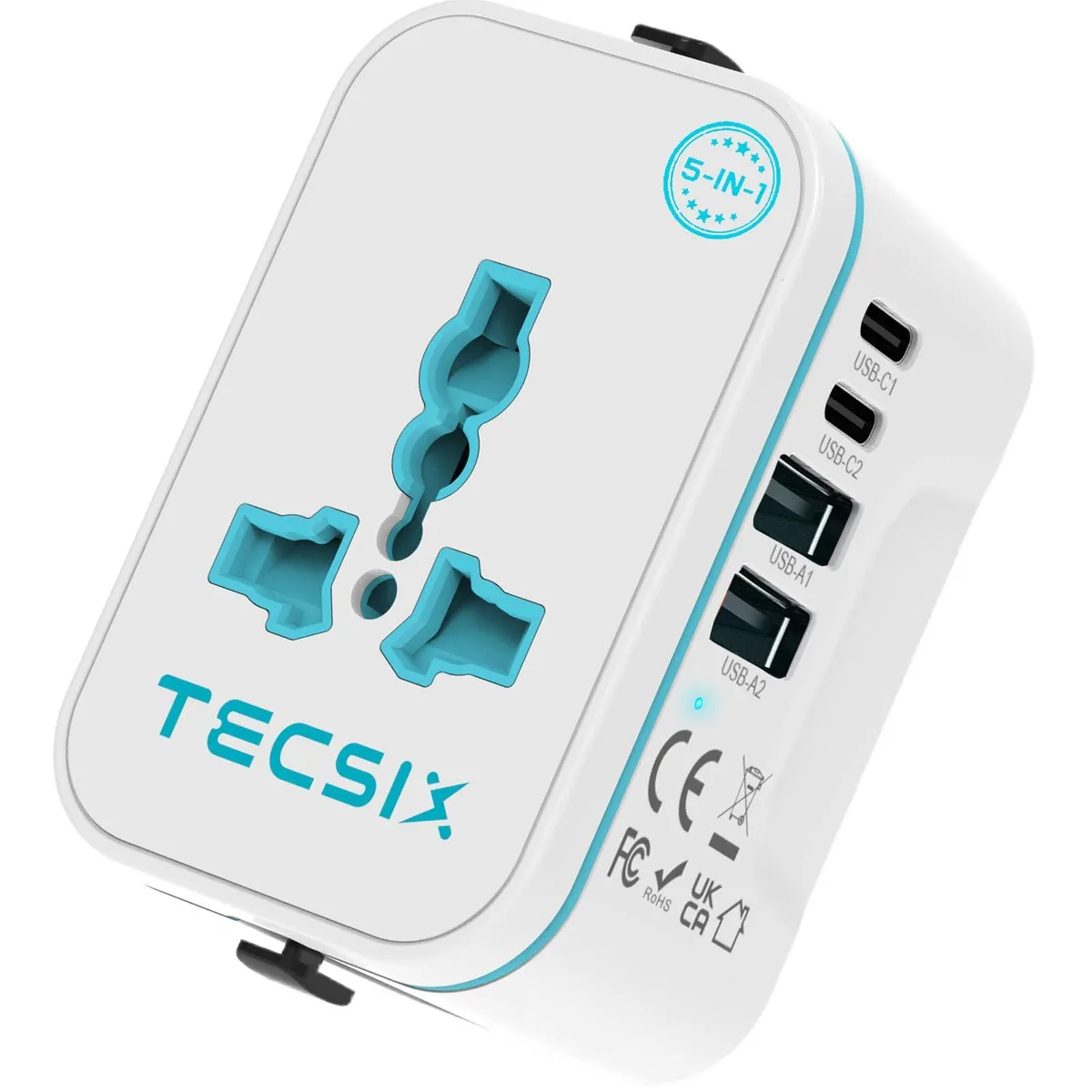  Ugreen HHT205 2 USB-C 2 USB-A universal travel adapter — product photo