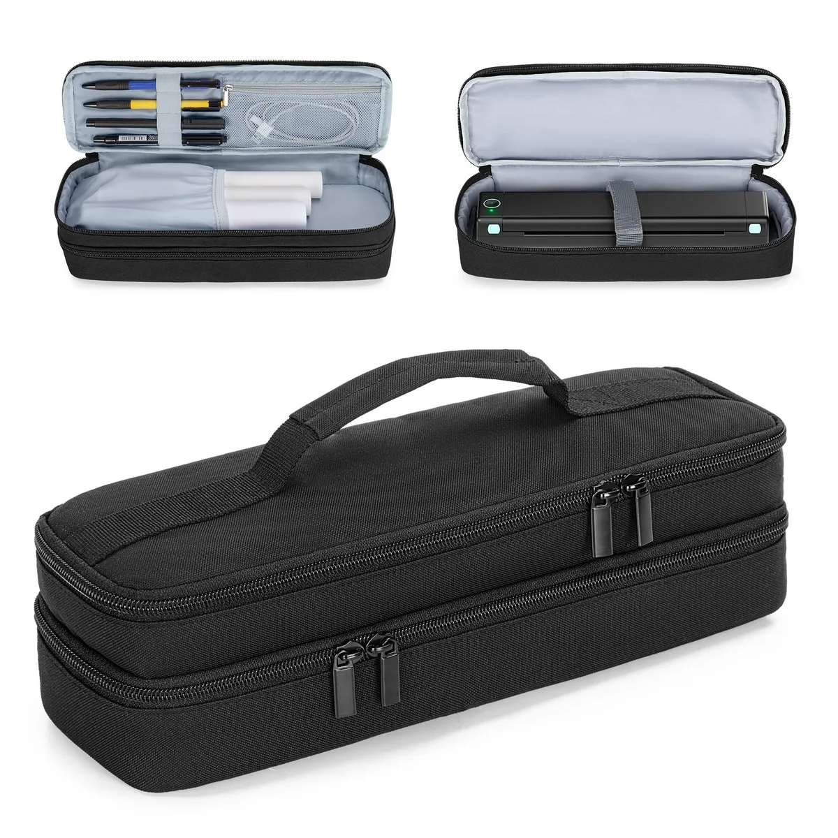 Bipra Bipra Double-Layer Portable Printer Case 13 x 3.75 x 3.5 inch Black — product photo