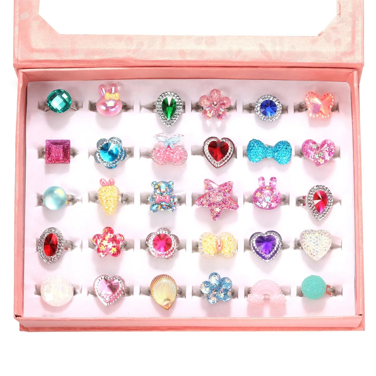  PinkSheep 24 Lovely Ring Adjustable Kids Rings 24 Pack — product photo