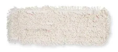 Pack of ten white 18in microfiber flat mop pads with hook-and-loop backing