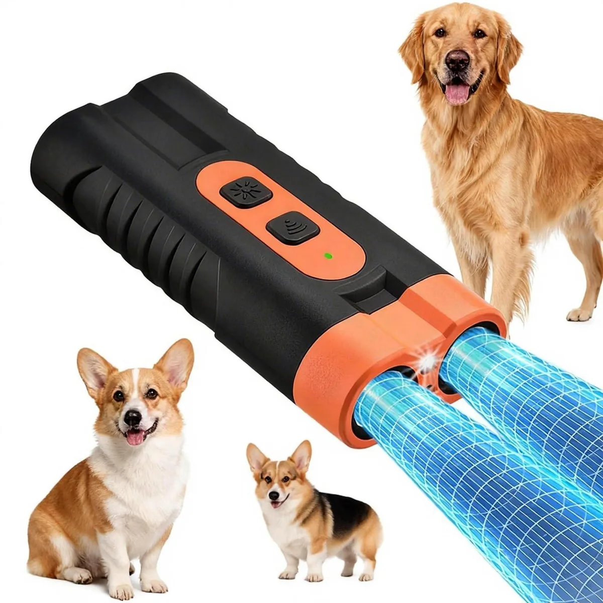 DNBeffulgent DNBeffulgent Ultrasonic Bark Deterrent Dual Emitter 50ft 25KHz Flashlight — product photo