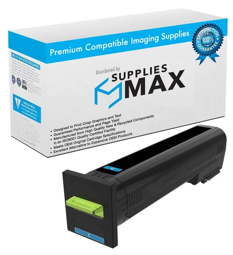 SuppliesMax SuppliesMax LEX72K1XC0 Cyan High Yield Toner Cartridge 22000 Pages — product photo